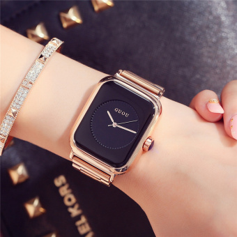 Gambar GUOU Korea Fashion Style perempuan persegi jam di Shi Ying jam jam tangan Waterproof
