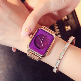 Gambar GUOU Korea Fashion Style perempuan persegi jam di Shi Ying jam jam tangan Waterproof