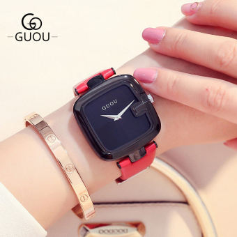 Gambar Guou Korea Fashion Style perempuan suasana persegi bentuk perempuan Watch