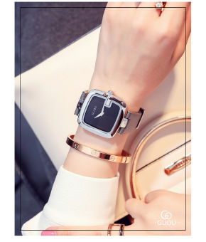 Gambar GUOU tren kulit mahasiswa pasang jam jam tangan wanita
