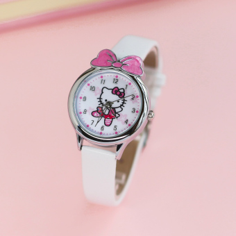 Terbaik Murah Hello Kitty lucu kupu-kupu simpul awal gadis jam tangan Pelacakan Harga