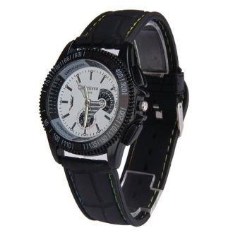 Hot Fluorescent AnalogMens Watch White Round Dial Silicone Band - intl  