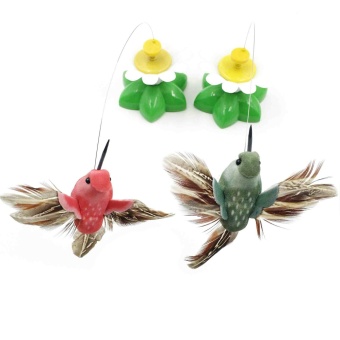 Gambar Hot Funny Electric Bird Flying Around The Flower Beautiful Pet CatTeasing Toys   intl