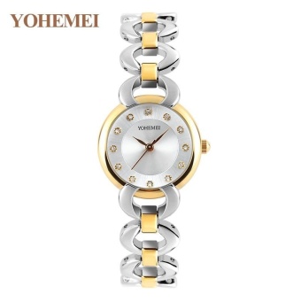 Hot Sales YOHEMEI 0191 Women Quartz Watch Luxury Brand Women Watch Waterproof Silver Color Alloy Strap Quartz Wrist Watches - Whtie - intl  