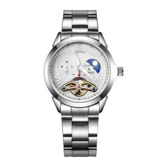 Huiying IK 2016 Moon Phase Function Lxuury Watch Women 24 Hours Full Steel Band Gold Skeleton Automatic Mechanical Watches (silver White) MZ4PU - intl  