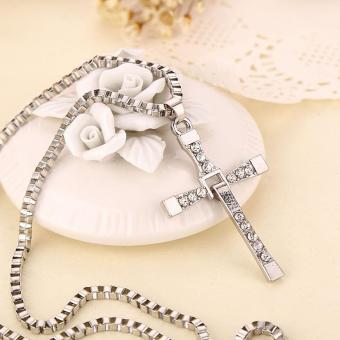 SINCETOP STAINLESS STEEL LUXURY NECK CHAIN FOR MISFIT SHINE2 WITH FRAME SILVER INTL. Cross Pendant
