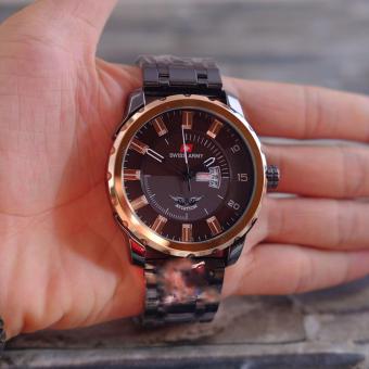 ... Swiss Army Original Aviation Jam Tangan Pria Full Stainless Steel Bonus Strap Kanvas