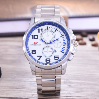... Stainless steel band. Source · Swiss Army Jam Tangan Pria - Body Silver – Black Dial - SA-RT-