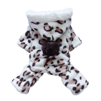 Gambar iooilyu Puppy Pet Dog Autumn Winter Warm Cloth Leopard Print HoodieCoat(M)   intl