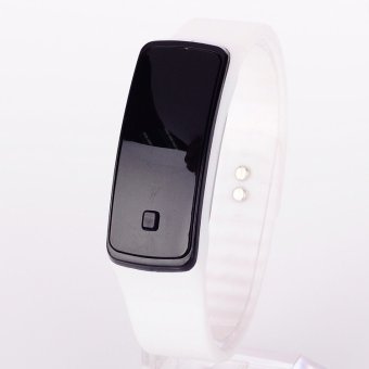 Jam LED 2015 Fashion olahraga jam Digital silikon lari jam gelang untuk wanita pria anak jam tangan blaus Feminino (putih)  