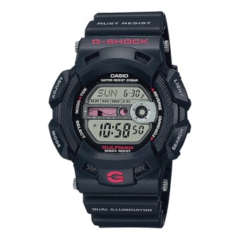 Jam tangan Casio G-Shock G-9100-1 dengan tali warna hitam resin, cocok dipakai pria  