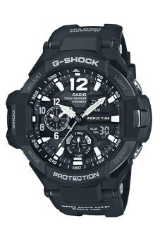 Gambar Jam tangan Casio G Shock GA 1100 1A dengan gelang warna hitam resin