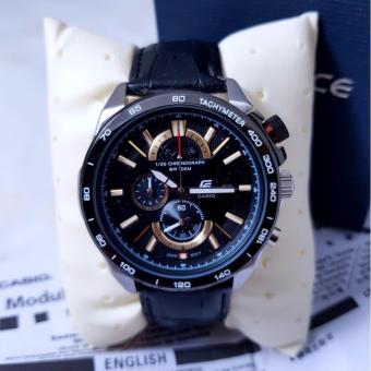 Gambar Jam Tangan Casioo Ediificee EF 520 Leather Black