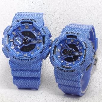Jam Tangan Couple sport GA-110GB-1A & BA-110-1A Resin Strap Watches  