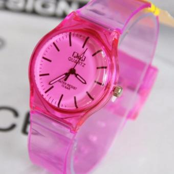 Jam Tangan Fashion Wanita Transparan Pink BP007  