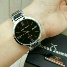 JAM TANGAN FORMAL KASUAL ORIGINAL WANITA CEWEK PEREMPUAN RANTAI STAINLESS STEEL KOMBINASI KERAMIK TANGGAL AKTIF ORIGINAL MODEL TERBARU KEREN ELEGAN MEWAH TERLARIS TERMURAH JONAS JASMIN JJ 2063 ORIGINAL SILVER HITAM MURAH