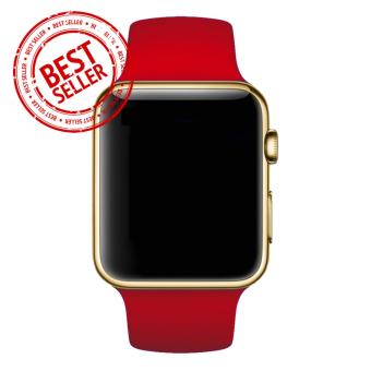 Gambar Jam Tangan LED   Jam Tangan Pria dan Wanita   Strap Karet   Merah Gold   Apple_Red_Gold