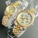 Jam tangan rantai best seller Silver List Gold couple diameter pria 4cm perempuan 2cm fashion elegan free box  