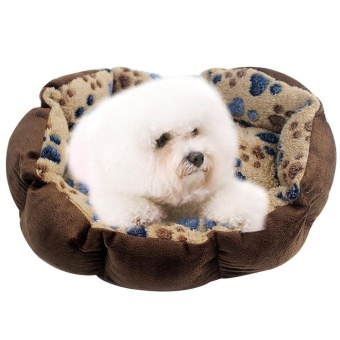 Gambar jiage Pet Bed Dog Paw Prints  Suitable For Puppies And Kittens,Machine Washable, Ultra Soft Pet Sofa   Dark Coffee 13.7x10.6inchRound   intl