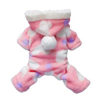 Gambar jiaxiang Cute Cozy Coral Fleece Sweetie Lovely Heart Dog CoatHoodie Pet Clothes (S,Pink)   intl
