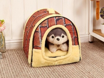Gambar jiaxiang Dog House Portable Brick Warm And Cozy For Small Pets  intl
