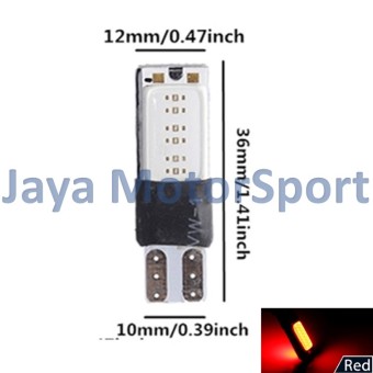 JMS - 1 Pair (2 Pcs) Lampu LED Plasma Mobil / Motor / Senja T10 /Wedge Side Canbus COB 24 SMD - Red Mei 2018 - 3 JMS - 1 pair (2 pcs) Lampu LED Plasma Mobil / Motor / Senja T10 /Wedge Side Canbus COB 24 SMD - Red - 3