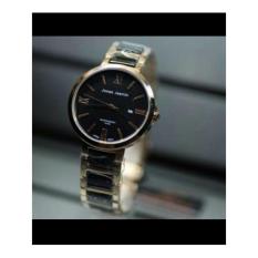 Jonas Jasmin JJ2063 - Jam Tangan Sport Formal Fashion Kasual Wanita Cewek Model Terbaru Murah Keren Elegan Analog Tanggal Aktif Rantai Stainless Steel Keramik Original Jonas Jasmin JJ 2063 Black Rose Gold