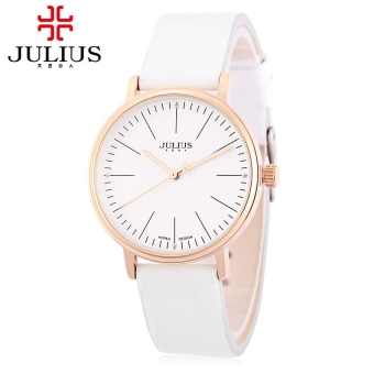 JULIUS JA - 814L Female Quartz Watch Genuine Leather Strap Luminous Pointer 3ATM Wristwatch  