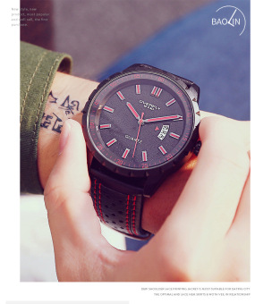 Gambar Korea Fashion Style kulit model fashion tahan air jam tangan pria