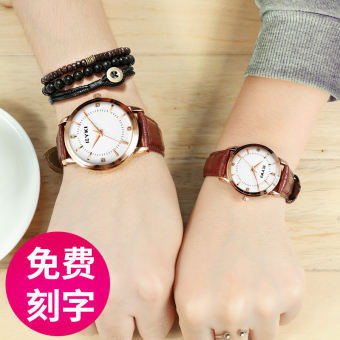Gambar Korea Fashion Style tahan air sabuk gadis mekanik jam jam tangan Couple