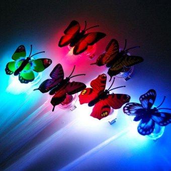 LED Colorful Butterfly Flashing Hair Braid Flash Lights Up Christmas Novelty - intl  