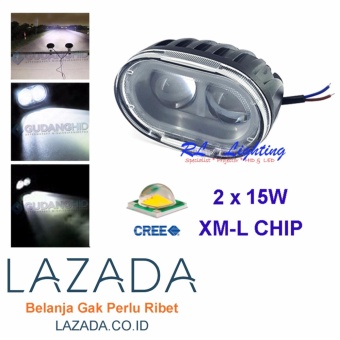 Gambar LED Light Tembak Sorot LED Cree Owl 20W 2 Mata + Lensa 4D Mika Spotlight   Putih