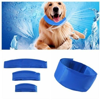 Gambar leegoal Dog Cooling Collar 100% Non Toxic Material   Stays Cool For Hours (Blue, Medium)   intl