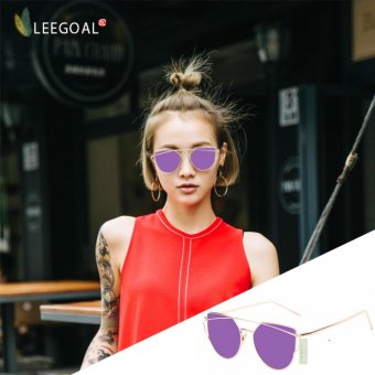 Gambar leegoal Fashion Women Sunglasses Sunscreen Anti UV Color Film Sunglasses ,Gold And Purple   intl