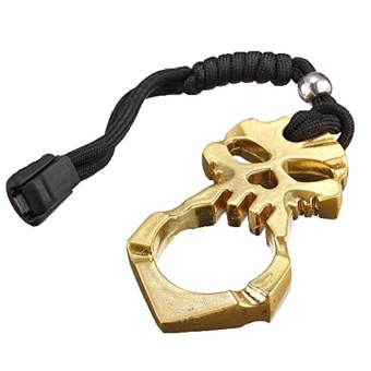 Gambar liangun Skull Keychain Self Defense Emergency Survival Tool withStrap (Gold)   intl