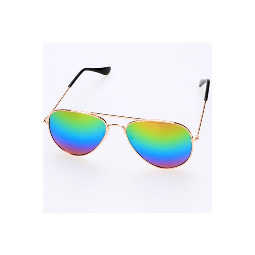 Linemart Anak Unisex Klasik Retro Style Sunglasses (Hijau)-Intl