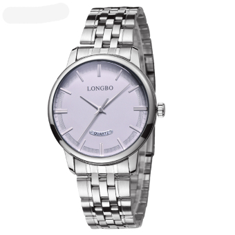LONGBO Women Fashion Lovers Couple Casual Luxury Waterproof Style Stainless Steel Business Quartz Watches Wristwatches 80232 - intl  