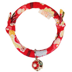 Maneki Neko Kimono Katun Soft Lucky Cat PET Flea Kerah With Bel (Merah)-Intl