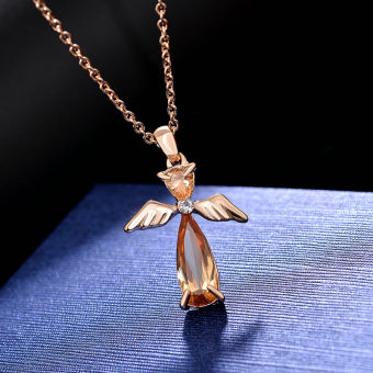 Masuknya orang ke Jepang dan Korea Selatan perempuan malaikat liontin kristal Necklace