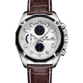 meigeer men watch waterproof sports watch three men watch 2015(brown) - intl  