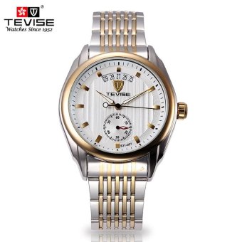 Men Automatic Mechanical Watch Waterproof Stainless Steel Strap White Dial - intl  
