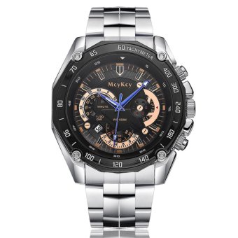 Men Business Calendar Automatic Watch Women Steel Sport Watch(Gold) - intl  