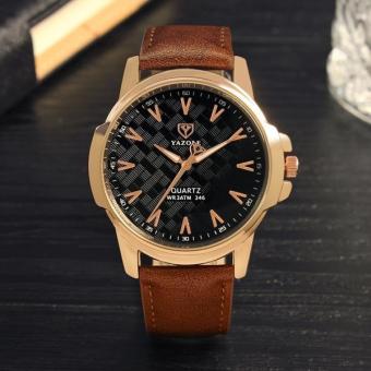 Men Business Luminous Brown Strap Watches - intl  