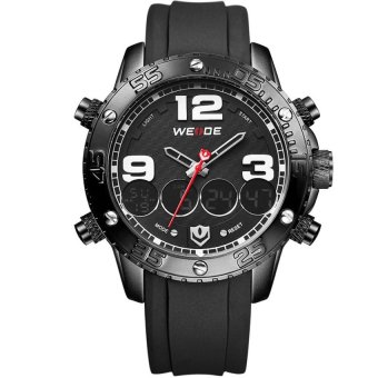 Men Quartz Watch Sports Watches Relogio Masculino Brand PU LeatherFashion Casual Military Multi-Function Wristwatches(Black White) - intl  