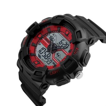 Men Sports Digital Watches Dual Time Display ChronographWristwatches (RED)(Not Specified)(OVERSEAS) - intl  