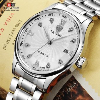 Men's Fashion Watch Automatic Waterproof Hollow Men Business Wristwatch White Dial - intl  