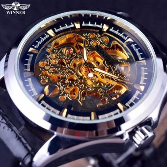 Mens Watches 2016 Retro Fashion Series Golden Movement Inside Top Brand Luxury Male Skeleton Wrist Watch Automatic Watch - intl  