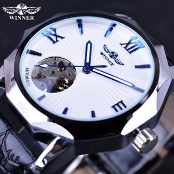 Mens Watches Blue Hands Design Transparent Skeleton Small Fashion Dial Display Mens Watches Top Brand Luxury Automatic Fashion Watches - intl  