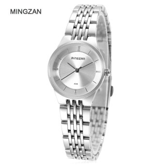 MINGZAN A006 Female Quartz Watch Stainless Steel Band Concise Dial Water Resistance Wristwatch - intl  