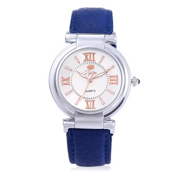 MiniCar JIJIA SG1276 Fashion Nailed Roman Number Scale Quartz Watch for Lady Blue(Color:Blue) (OVERSEAS) - intl  